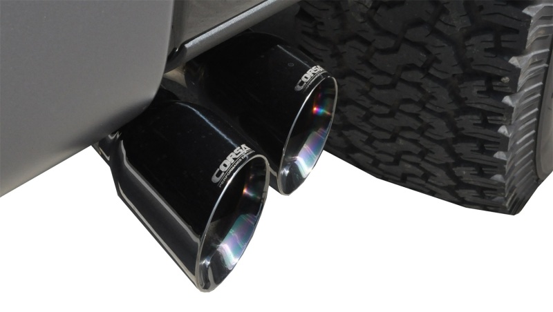 Ford F-150 Raptor Performance Exhaust - CORSA Performance - Cat Back Single Side Exit with Twin 4.0in. Black PVD Pro-Series Tips - Black - 2010